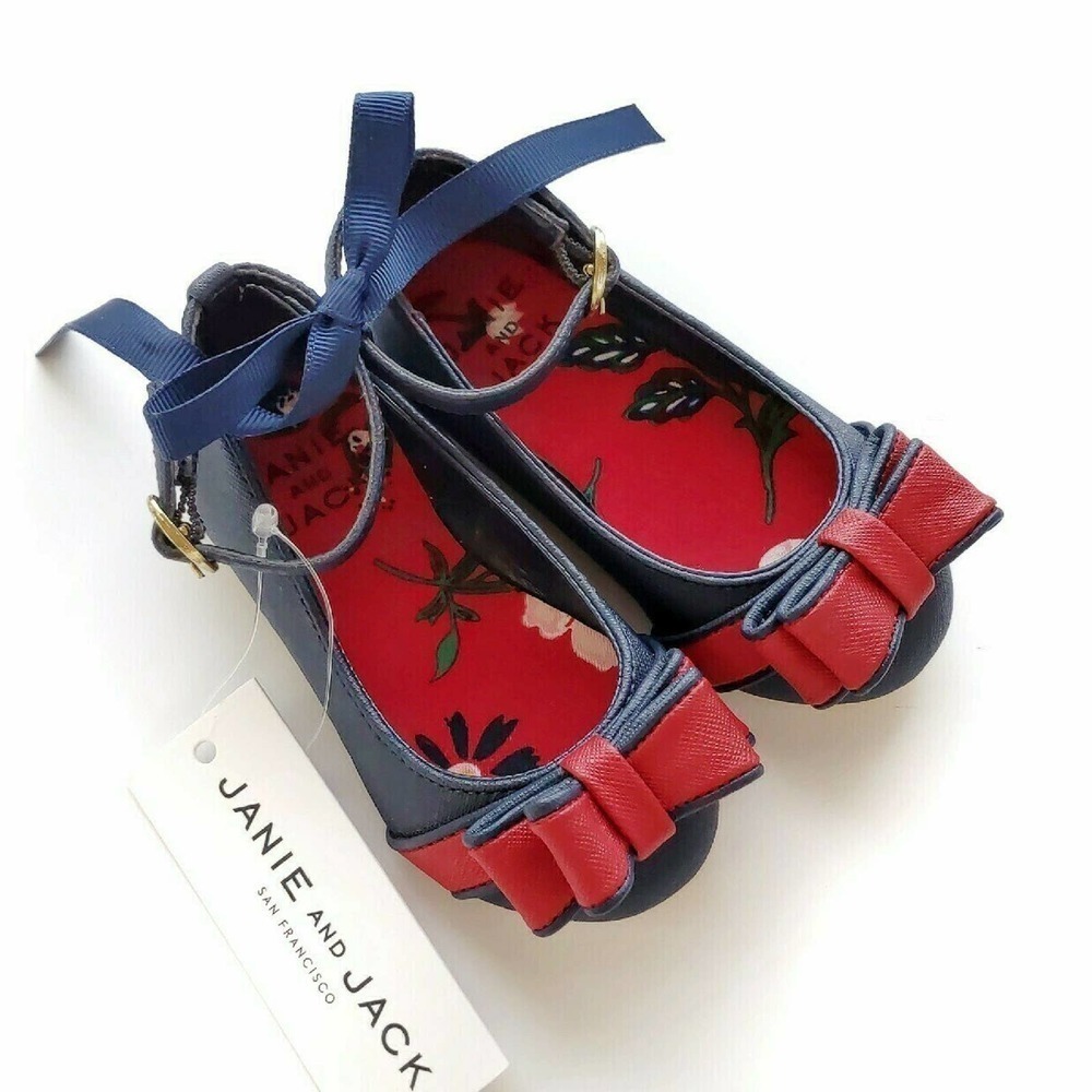 Janie & Jack 5 New Leather Dress Shoes Flats Baby Mary Janes Holiday